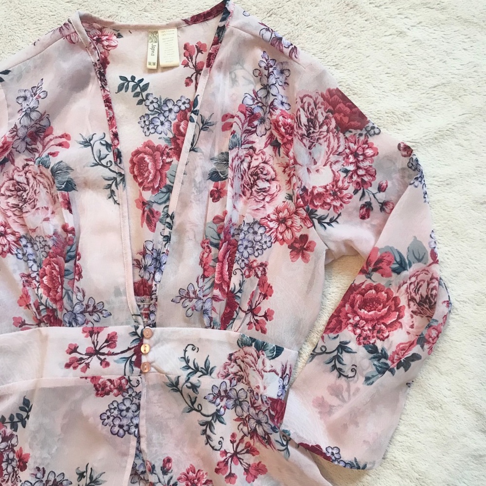 Japna sheer floral cardigan/cover up